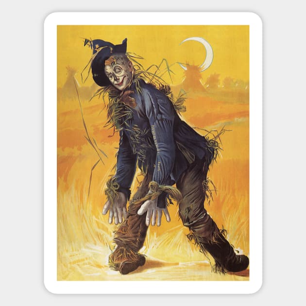 Vintage Fairy Tales, Wizard of Oz Scarecrow Sticker by MasterpieceCafe